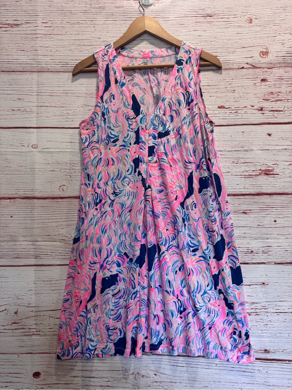 Lilly Pulitzer Amina Swing Dress in Pink Pelican Head In The Sand Sz S - Picture 2 of 9
